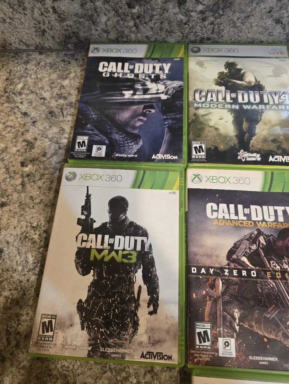 Call Of Duty Lot Of 7 Games Xbox 360 (Black Ops/Advanced Warfare/World Of War)